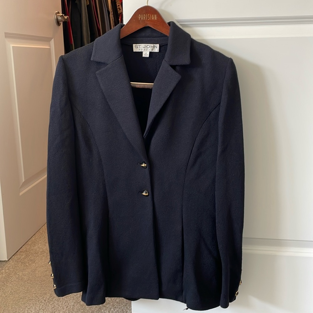 St John Black Blazer Size 6